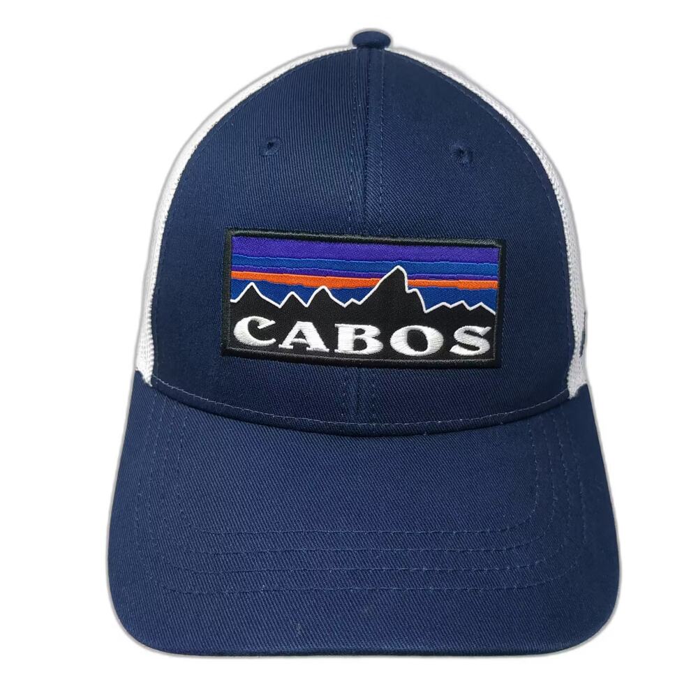 Banana Bay Cabos Mountain Blue White Trucker Hat OS Adjustable Snapback Patch
